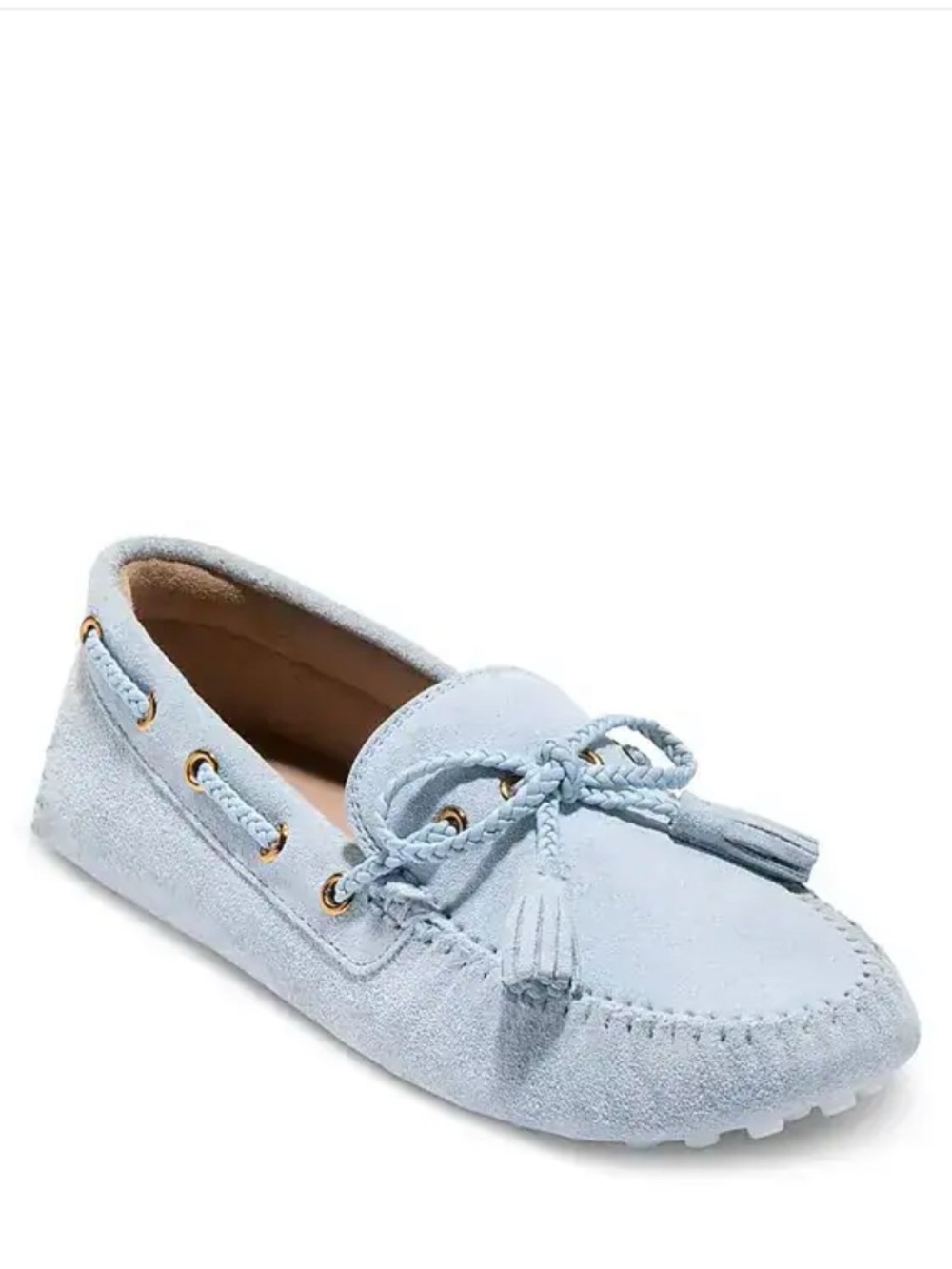 COLE HAAN | Gissella Suede Tassel Driving Loafers - in Blue Skyway 7 - Picture 4 of 10